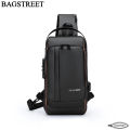 BAGSTREET Fashion Sling Bag With Combination Lock, USB Charging Port, Water Proof, Anti Scratch Shoulder Bag, Crossbody Unisex Bag Chest Bag - BS02. 