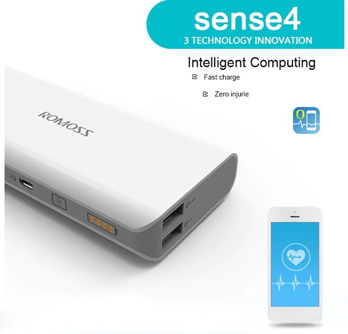 ROMOSS Sense 4 10400mAh External Battery Pack Power Bank For Mobile ...