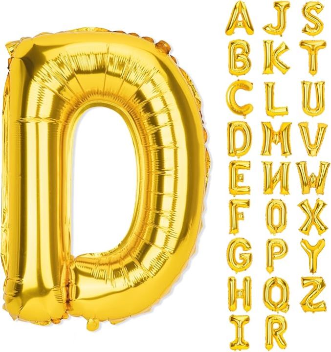 16-Inch Alphabet Foil Balloons – A to Z Letters | Gold & Silver ...