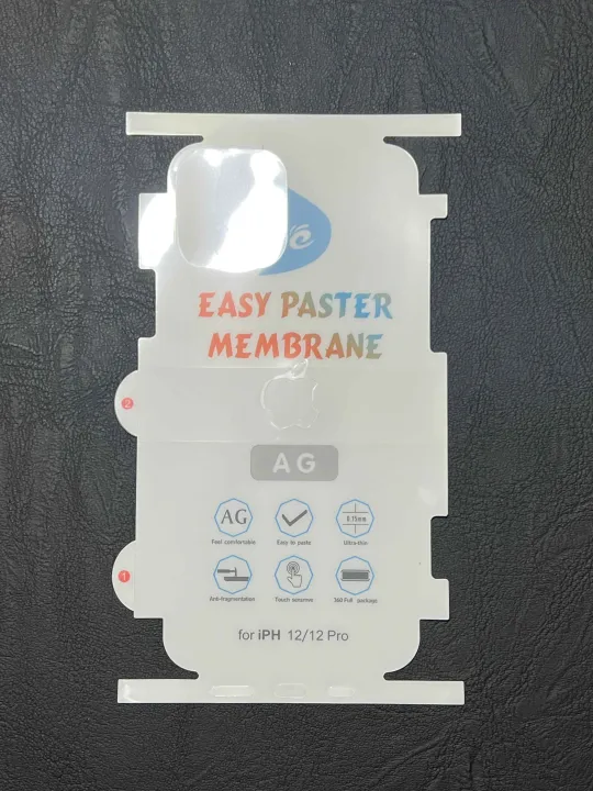 iPhone%2012,%20iPhone%2012%20Pro,%20iPhone%2012%20Pro%20Max%20-%20Back%20Transparent%20Matte%20Sheet%20with%20Logo%20Cut%20-%20Unbreakable%20membrane%20sheet%20for%20360%C2%B0%20Protection%20-%20Image%205