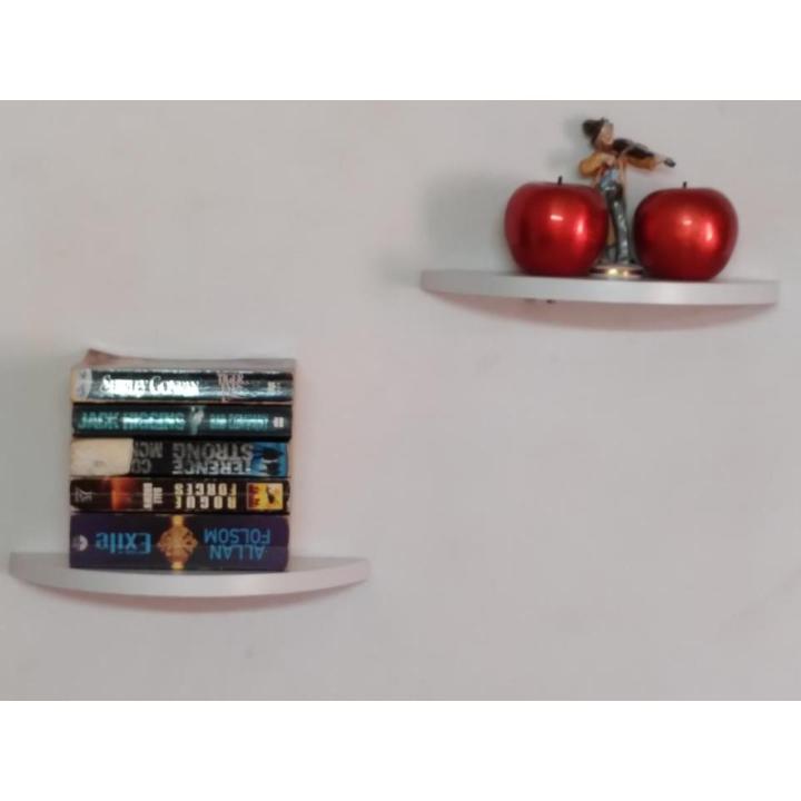 HALF MOON WALL HANGING SHELF WHITE