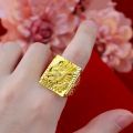 Gold shop with 999 24k real gold ring men's fortune adjustable 24 K 5D real gold ring smooth sailing domineering male ring. 