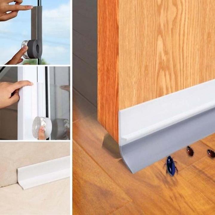 1M Flexible Door Bottom Sealing Strip Mosquito and Mouse Kitchen Stopper, Wind Dust Blocker, Water Proof, Wind Proof Sealer Stopper Twin Door Decor Protector Doorstop Draft Dodger Gap Blocker and Wind Blocker