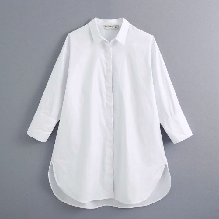 White Shirt for Women 2024 - Korean Fashion Long Sleeve Blouse