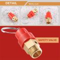 Pressure relief valve 1/4 Zoll PT air compression valve red + gold. 
