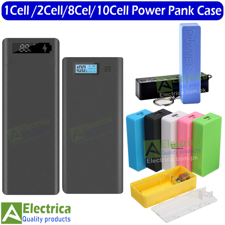 1 Cell / 2 Cell / 8 Cell / 10 Cell *18650 Battery DIY Power Bank Case (Cell Not Included) By Electrica