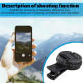 52mm Phone Lens Filter with Clip for Smartphone Universal ND2-400 Variable Filter for Mobile Phone Camera Lens. 