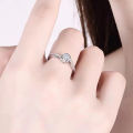 Douyin Kuaishou live broadcast moissanite ring Angel's Kiss upgraded heart-shaped diamond twisted arm wedding ring. 