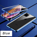 Biruiqu For iPhone 12 Mini 12 Pro Max Magnetic Absorption Case Metal Frame Shockproof Double Sided Tempered Glass Magnetic Case Cover. 
