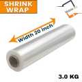 3.0 KG Shrink Wrap 20 inch High Quality Packing Plastic Sheet Roll at Factory Rate -500 meters Length - Stretch Film. 