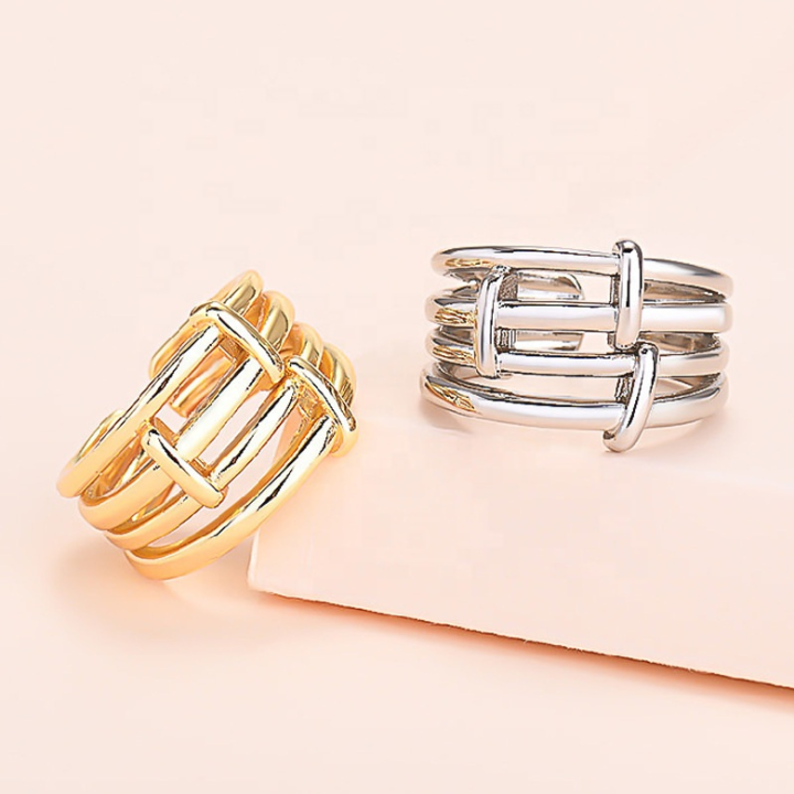New Arrivals Jewelry Punk Multi-layer Bundling Bling Adjustable Open Unique Interlocking Finger Ring For Women