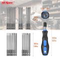 Hi-Spec 110mm Screwdriver Bit Set Quick Release Long Screwdriver Bit Magnetic Bit Holder Screwdriver Bit Adapter in Tool Bag. 