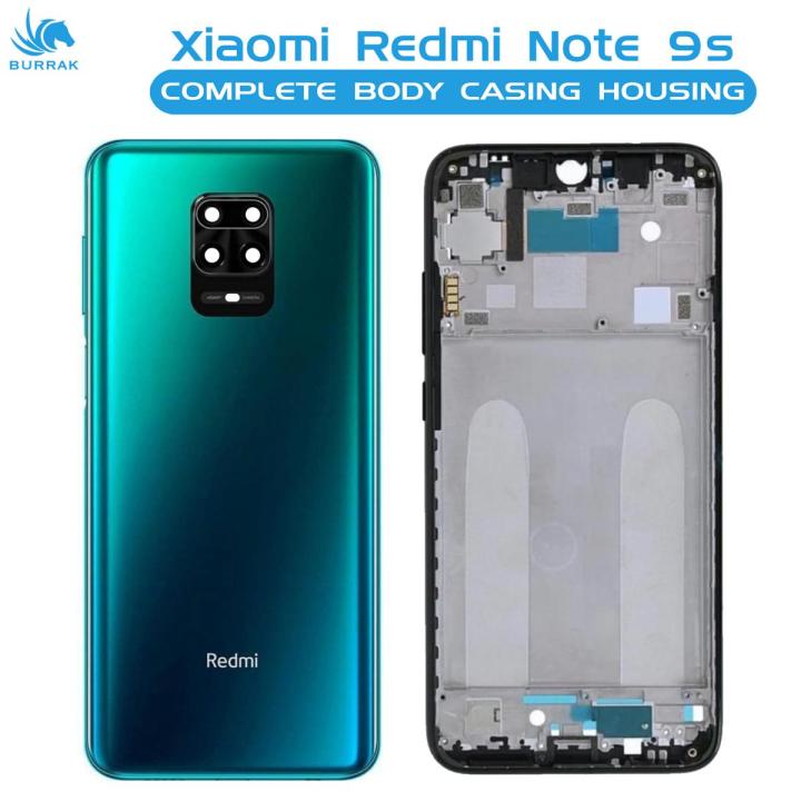 Xiaomi Redmi Note 9s Housing Middle Frame With Side Button and Camera Lens Complete Body Casing Replacement For Redmi Note 9s - Blue