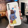 Hontinga for Redmi Note 8 Back Cover PU Leather Cartoon Elegant Girl Case Soft Silicone Edge Phone Cases. 