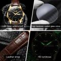 POSHI Men's Watch Waterproof Luminous Calendar Display Brown Belt Luxury Business Quartz Watch for Men. 