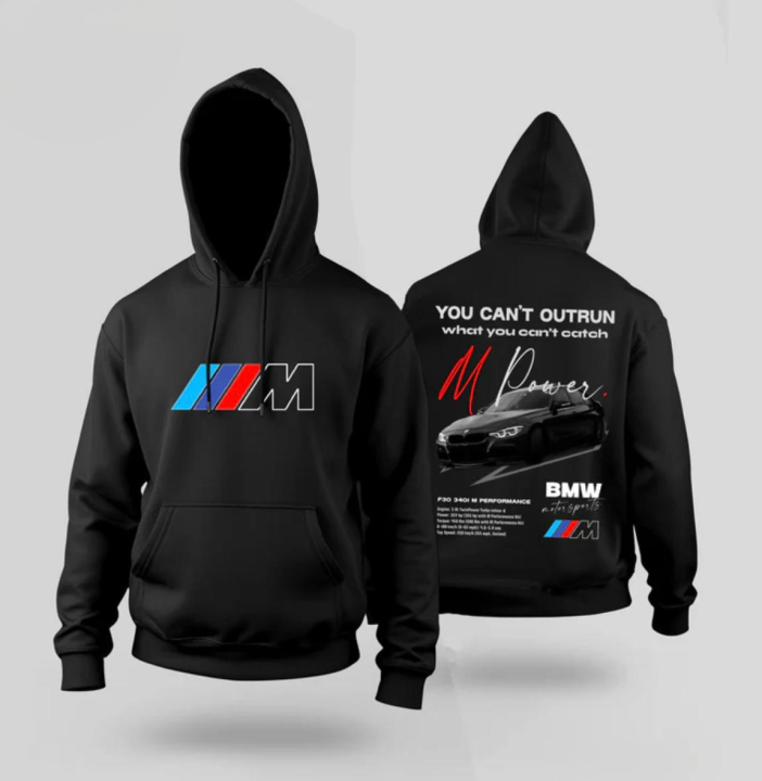 BMW M Power Printed Hoodie – Premium Quality Fleece Pullover for Men ...