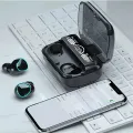 F2 TWS M10 Bluetooth 5.1 Wireless Ear-bud with Charging Box, 3500mAh, Waterproof Sports Headphones, Stereo Headset with Built-in Microphone, New. 