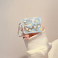 Mirror Style Cute Flower Pattern Case for Airpods 1/2/ Pro/Pro2 Protective Case Apple Earphone Case Headsets Accessories Silicone Anti Falling Protective Case. 