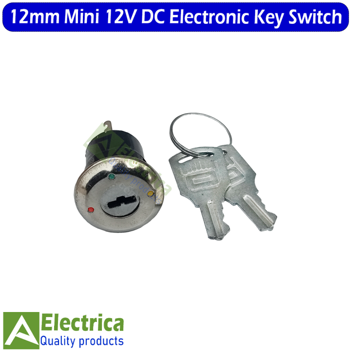 2/5 pcs Stainless Steel Electronic Key Switch ON OFF ON Lock 12mm Power Switch 12*21mm 3 PIN 2 Keys by electrica