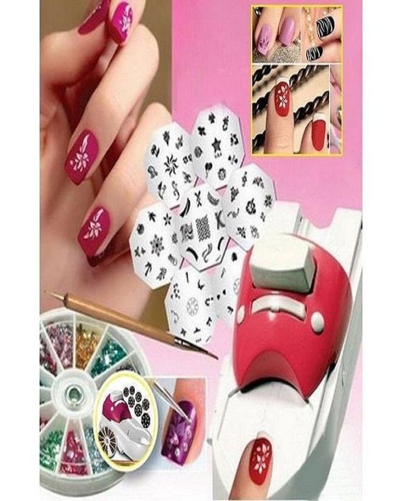 All In One Nail Art System For Women - White & Pink
