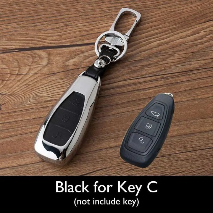 Zinc Alloy+Leather Car Key Case For Ford 3 4 Mondeo MK3 MK4 Escape Edga 2017 2016 2015 Fob Cover