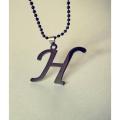 Stylish Silver And Black Alphabet H Locket. 