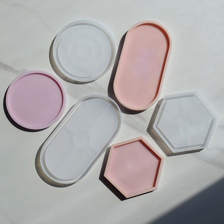 1Pc Tray Mold Storage Box Silicone Mold DIY Coaster Crystal Mold Ashtray Cement Flower Pot Mold Resin Casting Plaster Mold Sunlight Super Store