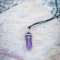 Hexagonal Column Pendulo Necklace Crystal Quartz Bullet Pendulum Chakra Natural Stone Fashion Jewelry Leather Chains Necklace. 