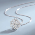 Hunts Best - Love Folded Four-Leaf Clover Magic Heart Shaped Necklace 4 Crystal Love Pendant For Girls and Women - 4 Crystal Heart Pendant Stainless Steel Necklace Chain - Magnetic Creative 4 Heart Leaf Necklace for Lovers, Couple, Family,  Birthday,. Eid. 