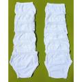 Pack of 6 unisex kids Baby boy and girls cotton Panties  and trouser with elastic waist and leg in White prints. 