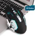 Mouse Gaming Wireless Cool Lighting Effect T2 Mouse 1200/1800/2400/3200 DPI USB Game 6D Macro Definition Programming Luminous Mechanical Gaming Mouse for Gamer Ergonomic 2.4G Rechargeable Silent Backlit USB Optical Wireless Gaming Mouse Pro Gamer Pc DVR. 