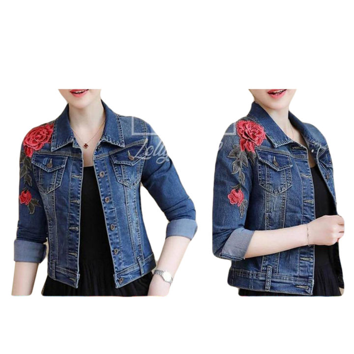 LA CASA Denim Jacket For Women - Full Sleeve Blue Jeans Jacket for Girl