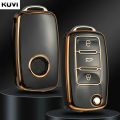 TPU Car Flip Key Case Cover Shell For Volkswagen VW Polo Golf Passat Tiguan Beetle Caddy T5 Up Eos Skoda Octavia Seat Leon Altea. 