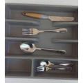 - Multi Purpose 5 Compartments Kitchen Cutlery Drawer Organizer Plastic Tray Large With Lids. 