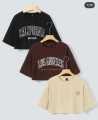 New Trendy Pack of 3 Crop Top Printed Half Sleeves T-Shirt For Girls, Soft, comfy and stretchy - Stylish and Versatile. 