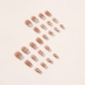 24Pcs Crystal Pearl Fake Nails with Glue DIY Art Design False Nails Wearable Nails Stylish Pattern Artificial Nails. 