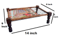 ANTIQUE DESIGN Solid Bamboo Wood Serving Tray Charpai Tray , Tea Coffee Food Platter Tray Home Decoration Sindhi Ajrak Style. 