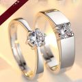 New Design Cubic Zirconia King Queen Silver Couple ring for Women. 
