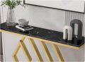 Diamond Shape Marble Entryway Table - Modern Minimalist Metal Console Tables for Living Room, Hallway, and Entryway. 