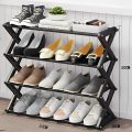 Premium Quality 4 Layers X-Type Foldable Fashion Shoe Organizer Stand,Shoe Rack with 5 color options,Shoe Organizer Stand in Modern Design. 