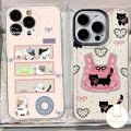 Cute Spot Splicing Kitten Love Case Compatible for IPhone 7Plus 15 11 16 XR 12 14 13 Pro Max X 15 8 16 7 14 Plus XS Max SE 2020 Transparent Cartoon Case. 