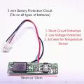 Pack of 2 - Universal 3 wires 2A BMS Board- Low Voltage and short circuit Protection- Temperature sensor third wire. 