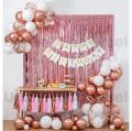 Happy Birthday Theme Set Complete: 1 Birthday Banner, 1 Back Curtain, 30 Balloons - Ideal Birthday Accessories for Girls and Boys, Perfect Birthday Party Items and Home Decorations!. 