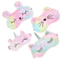 Cartoon unicorn girl boy child blackout plush unicorn eye patch blackout lunch break eye patch cute breathable eye patch. 