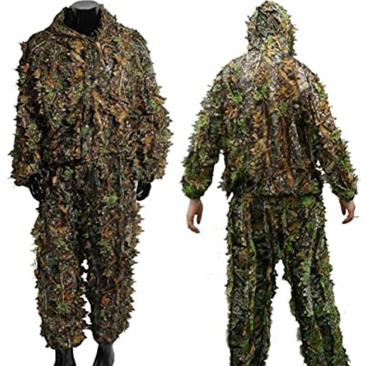 Shekari Ghillie Suit 3D Bionic Leafy Camouflage Clothing for Jungle Shekari , Wildlife Photography, Bird Watching，Halloween, Shooting