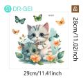 Toilet Bowl Sticker Cartoon Cat Butterflies Toilet Sticker Waterproof Pvc Wall Art for Living Room Bedroom Bathroom Animal Flower Decoration Decal Cartoon Cat Toilet Sticker. 