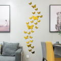 Acrylic 3D 25 Piece Butterfly Mirror Wall Stickers DIY Fashion Home Living Room Bedroom TV Background Wall Decoration Stickers Wall Art. 