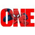 3 Block Letters O N E spider man theme. 