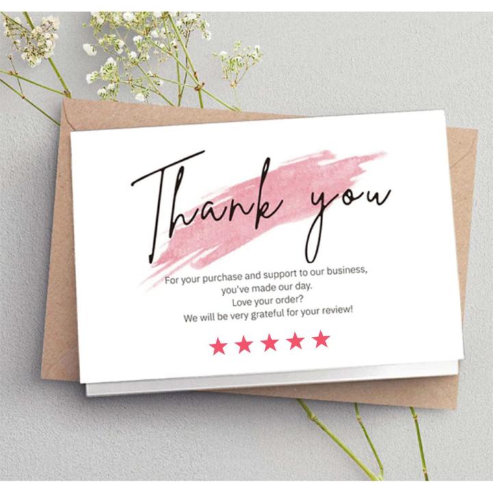 Thank You cards 50 Pcs Thank You For Support My Small Business Cards with Envelopes For Gift Package Party Birthday Wrapping Baking Shop card & Envelopes