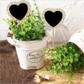 Table Menu Wooden Chalkboards Decor with Stick Stand Holder in 3 Designs Heart, Oval, Rectangle..Shaped Wood DIY For Party,clip Blackboard signs kitchen memo Message Number,hanging children writing blackboard Food Signs,Wedding Decorations. 